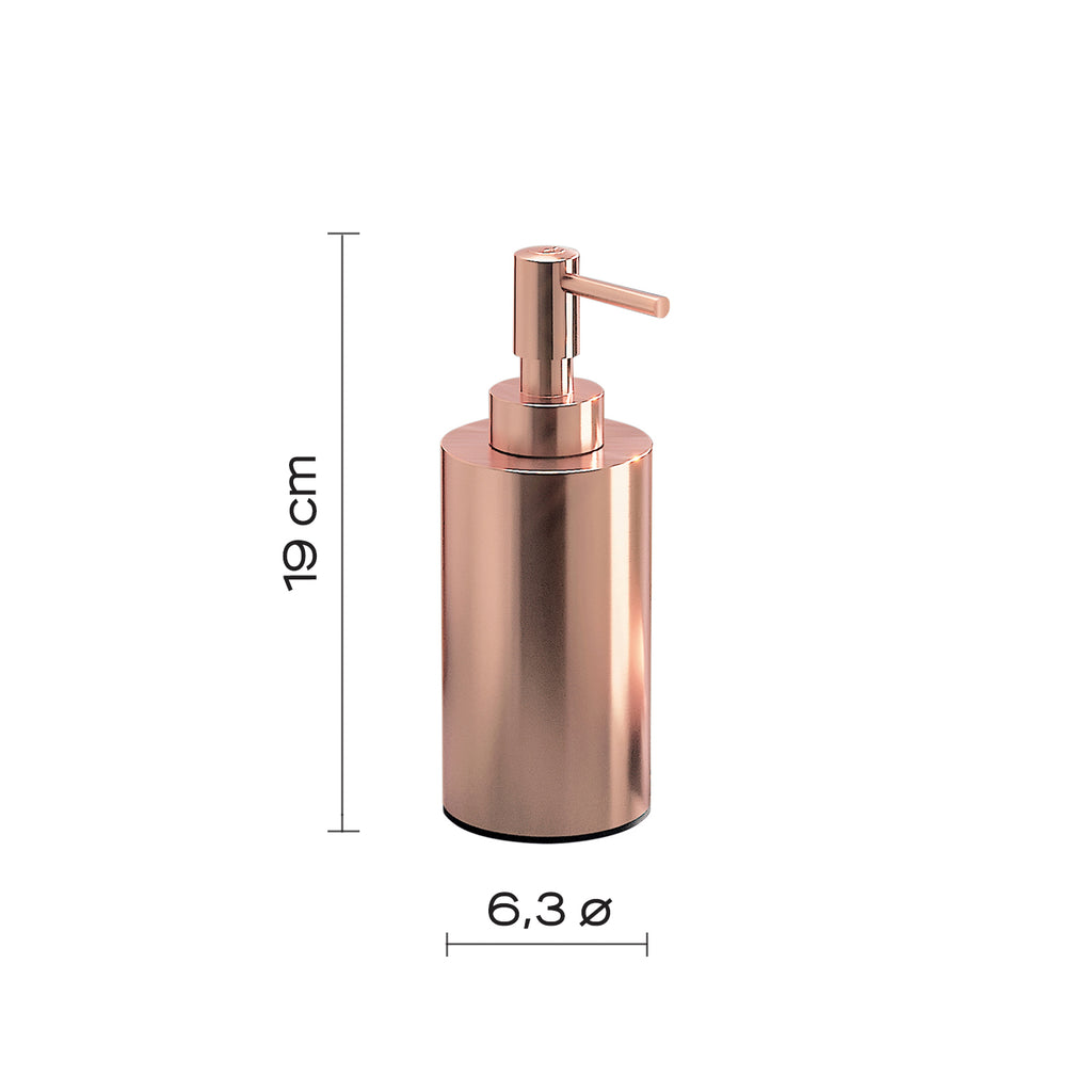 Dispenser sapone in Acciaio Inox con erogatore in plastica ramata di Gedy serie Elettra - Rame