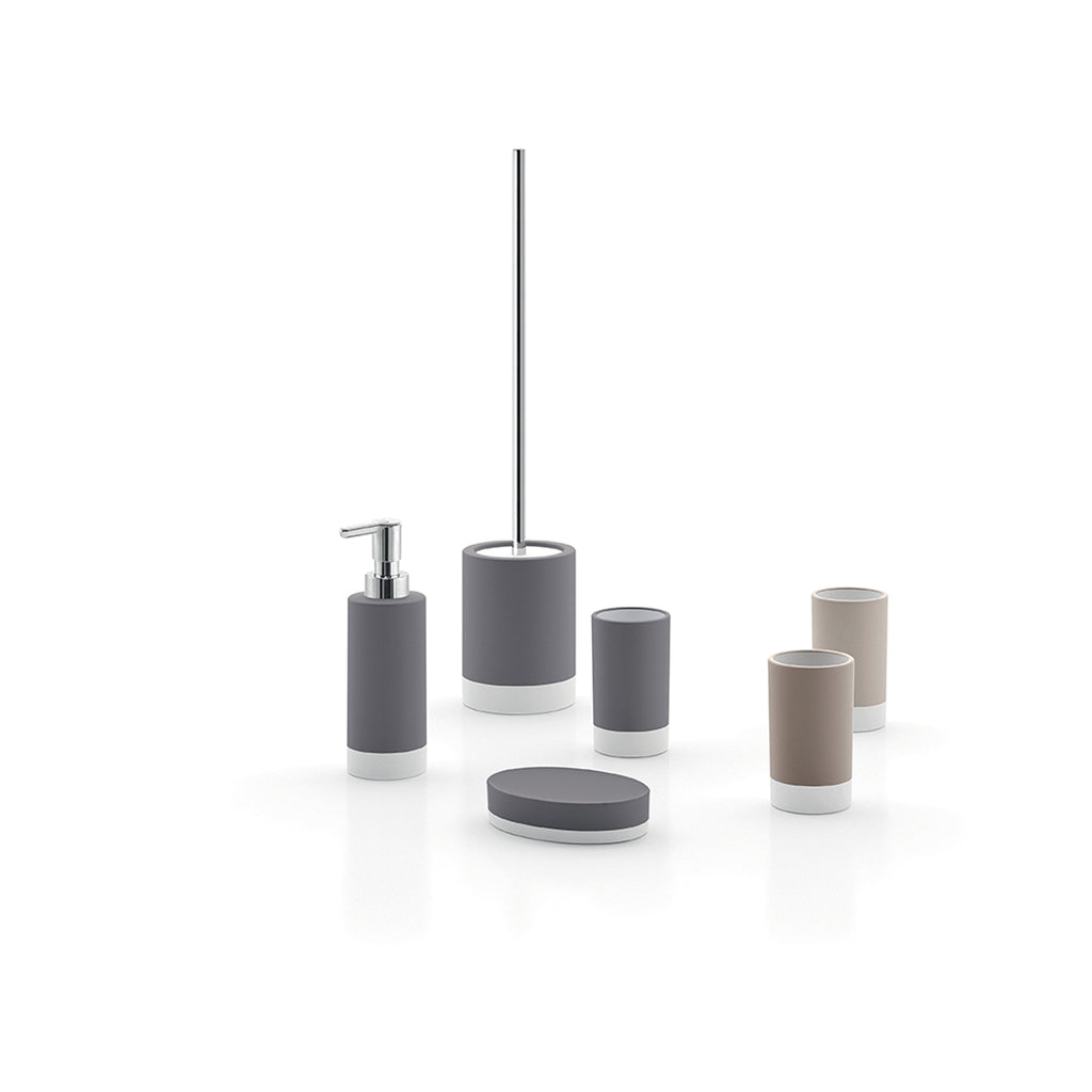 Portaspazzolini in ceramica Gedy serie New Mizar - Grigio