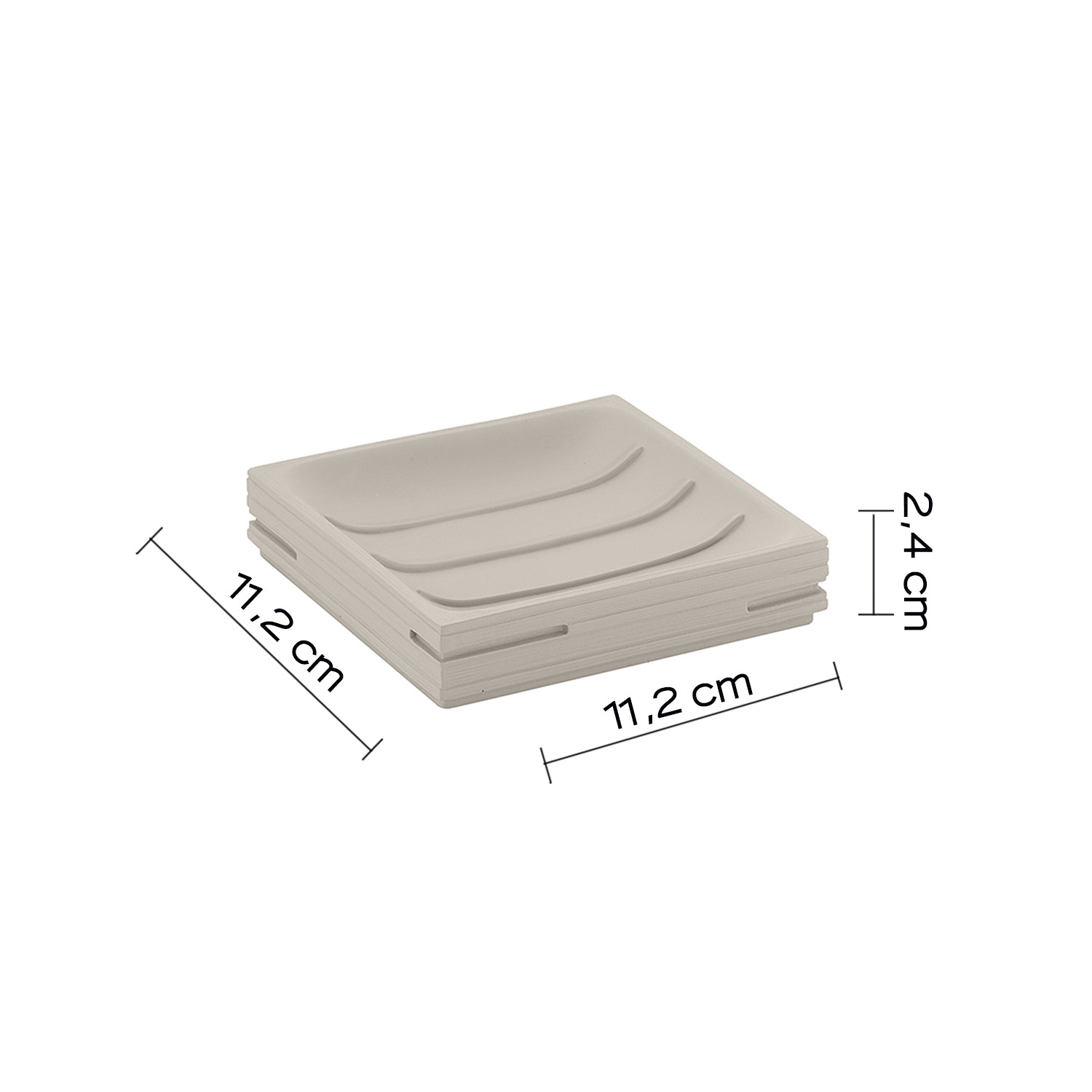 Portasapone da appoggio in resina di Gedy serie Quadrotto - Tortora chiaro