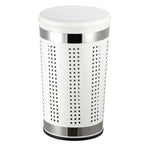 Cesto portabiancheria da 46 litri in acciaio inox colore bianco