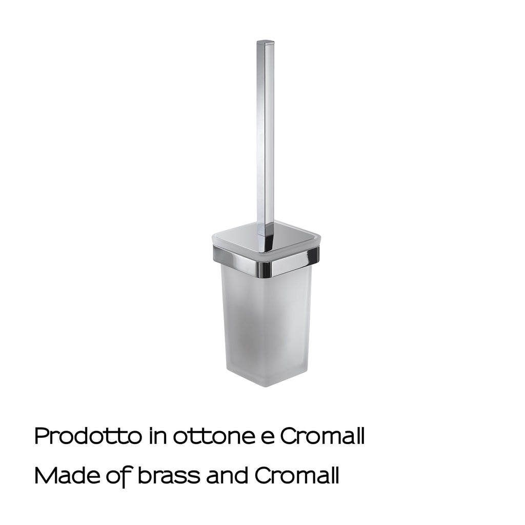 Scopino con ciuffo in setole in Ottone e Cromall Gedy serie Samoa - Cromato