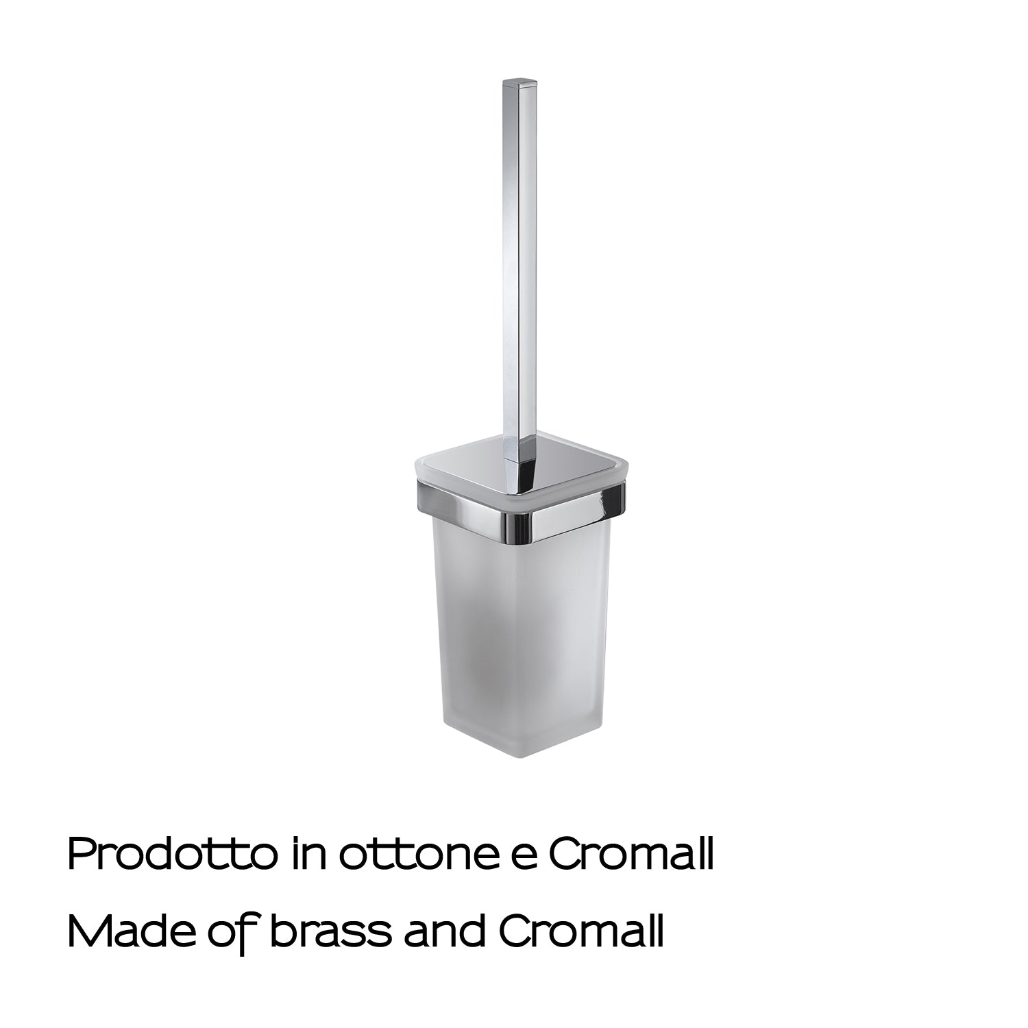 Scopino con ciuffo in setole in Ottone e Cromall Gedy serie Samoa - Cromato