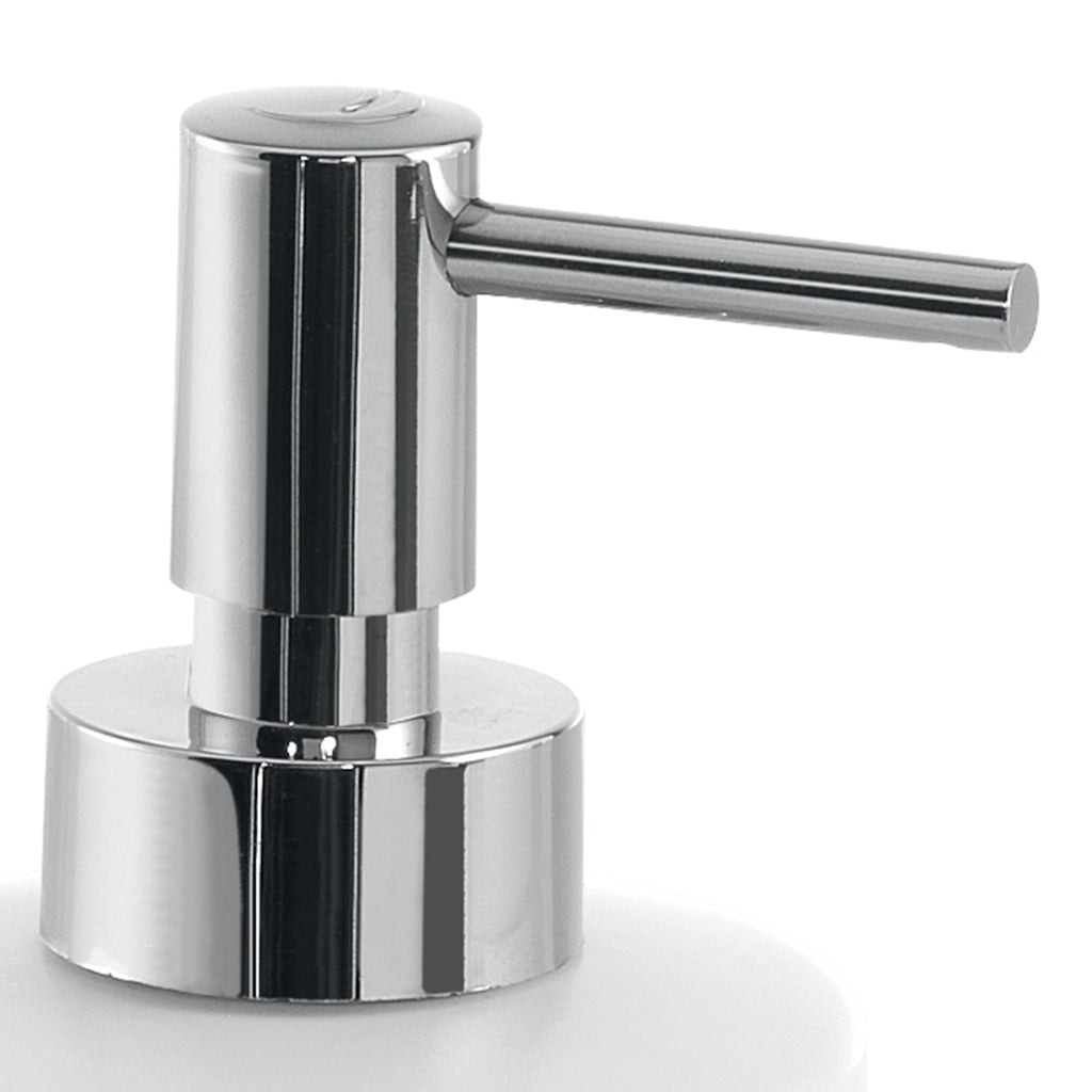 Dosasapone in ceramica e sughero con erogatore cromato Gedy serie Ilary - Bianco