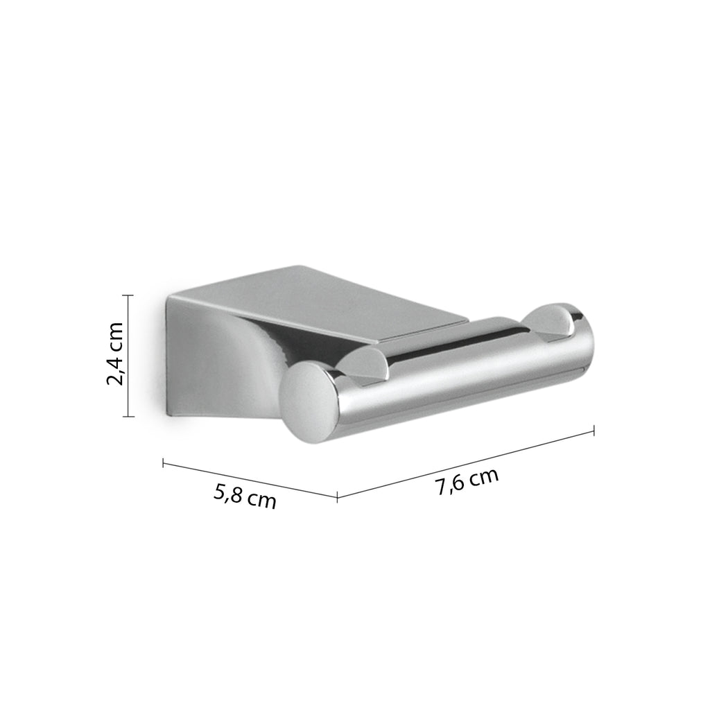Appendiabiti doppio a parete in Acciaio Inox Gedy serie Tonale - Cromato