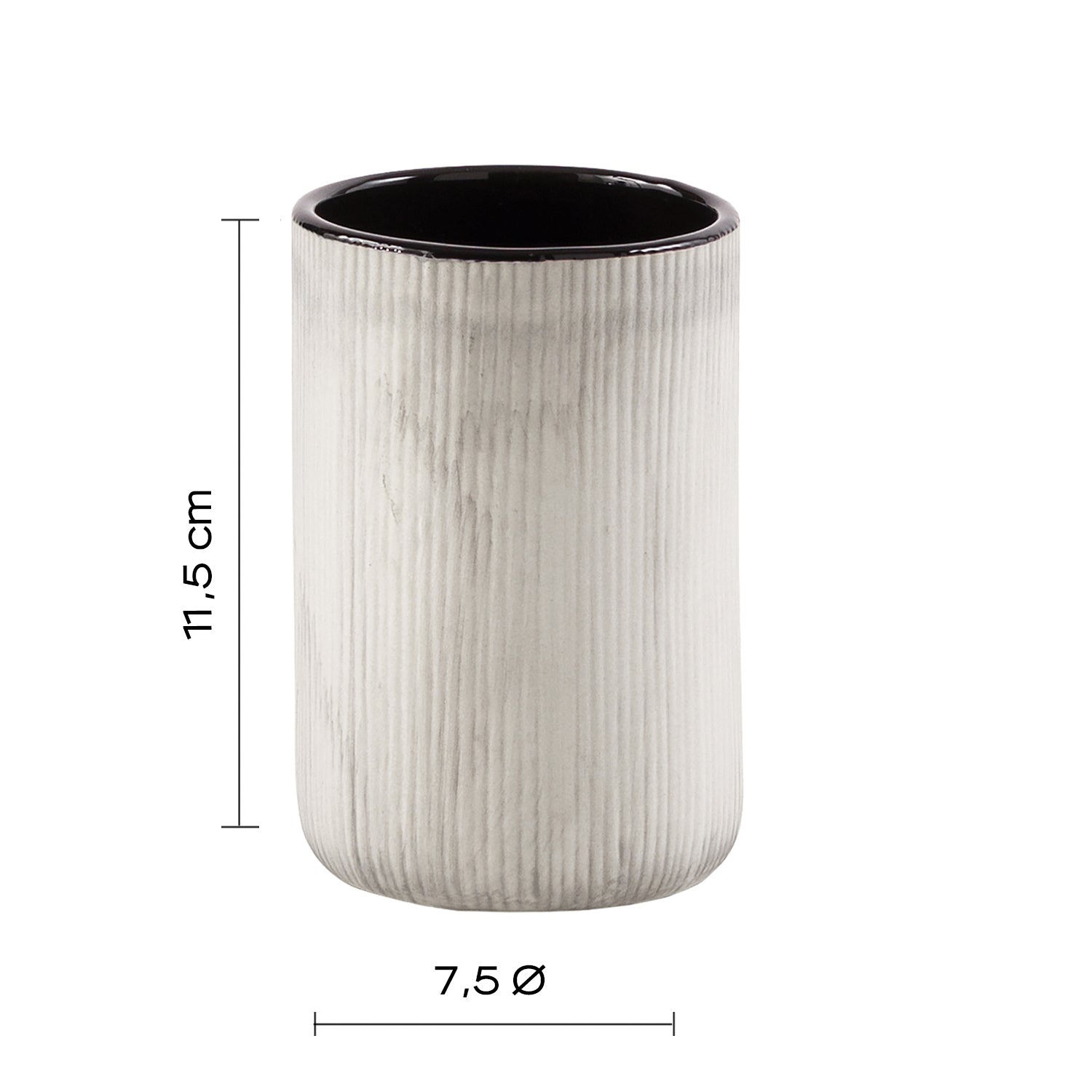 Portasapazzolini in ceramica Gedy serie Naomi - Grigio