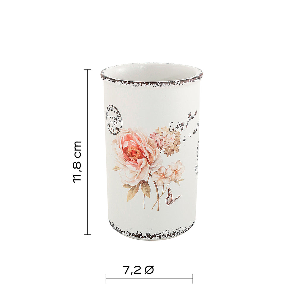 Portaspazzolini da appoggio in ceramica Gedy serie Clothilde - Bianco