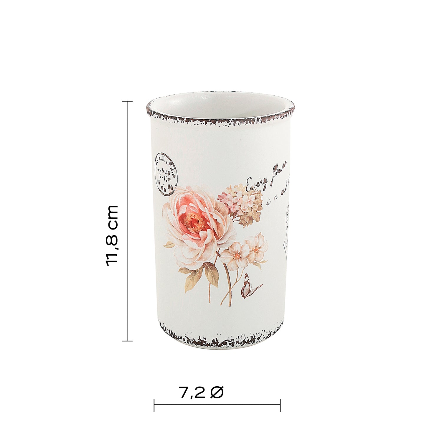 Portaspazzolini da appoggio in ceramica Gedy serie Clothilde - Bianco