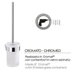 Scopino da muro con ciuffo in setole Gedy serie Pirenei - Cromato