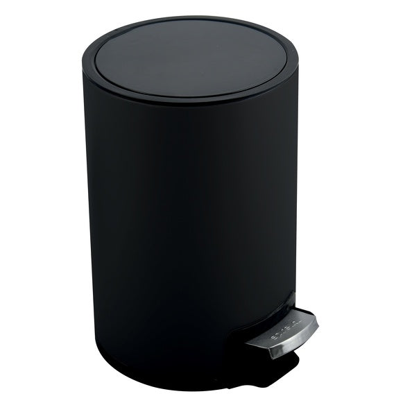 Pattumiera a pedale da 5L modello Riku in Acciaio Inox - Nero Opaco