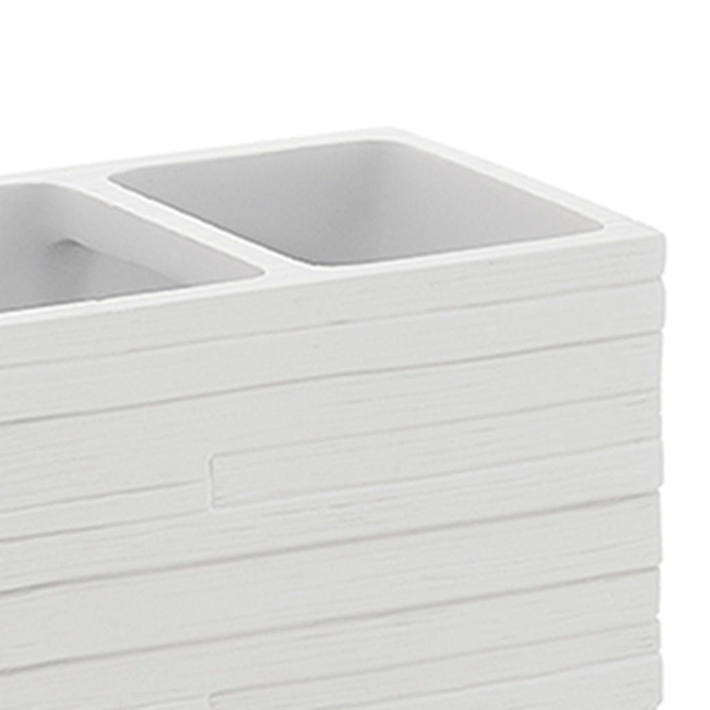 Portaspazzolini da appoggio in resina Gedy serie Quadrotto - Bianco