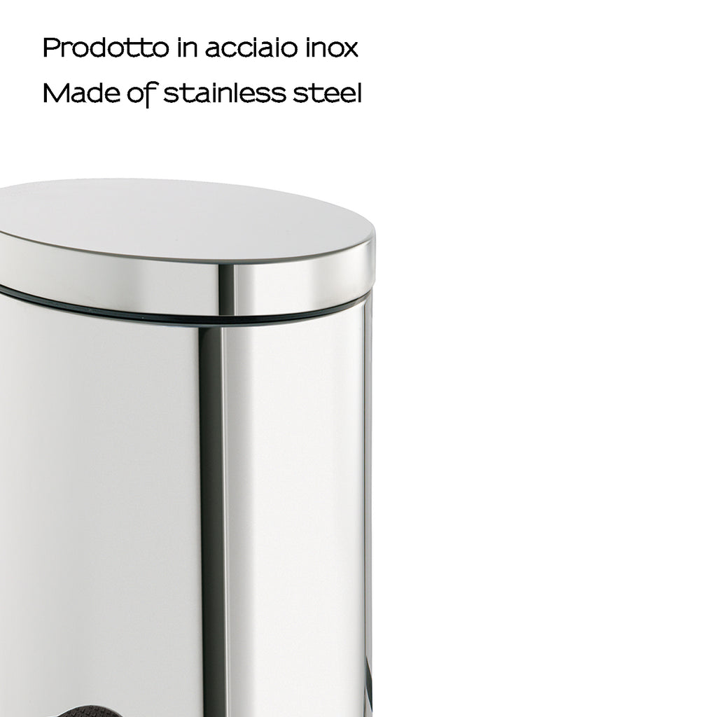 Cestino bagno ovale da 5 lt modello Argenta di Gedy - Cromato