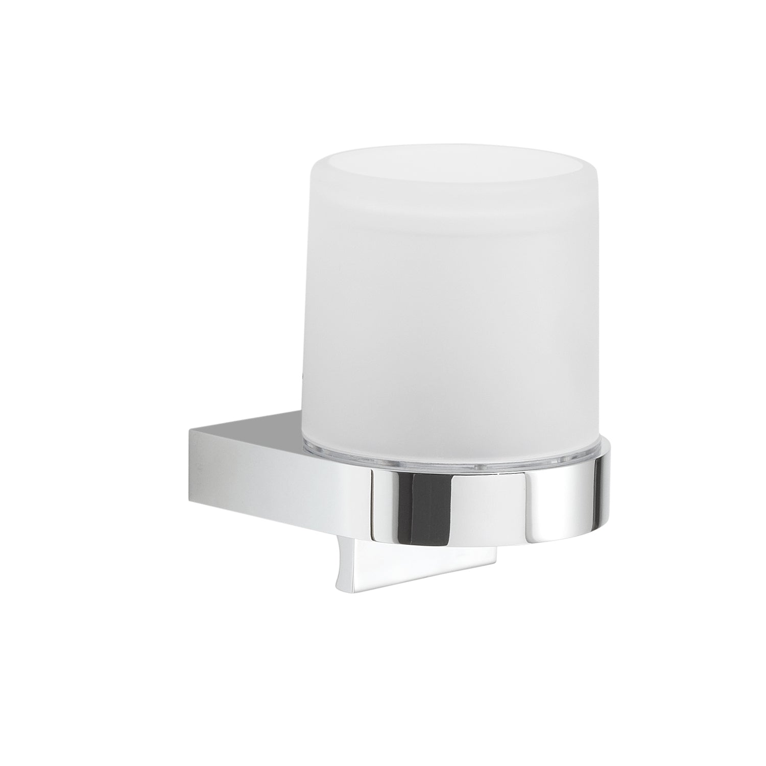 Distributore di sapone tondo di Gedy modello Giava da 150 ml in vetro e Cromall - Cromato