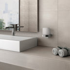 Distributore di sapone tondo di Gedy modello Giava da 150 ml in vetro e Cromall - Cromato