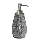 Dosasapone in ceramica e vetro con erogatore in plastica Gedy serie Myosotis - Argento