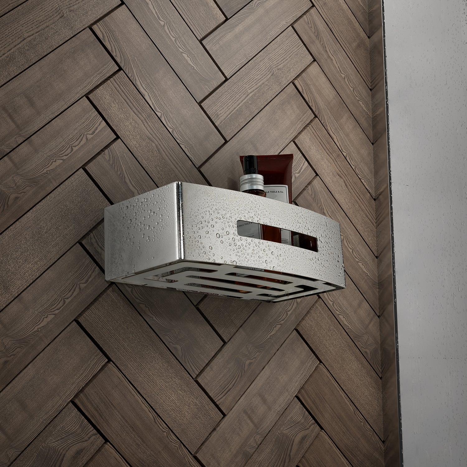 Portaoggetti rettangolare doccia modello Poseidon di Gedy in Acciaio Inox - Lucido