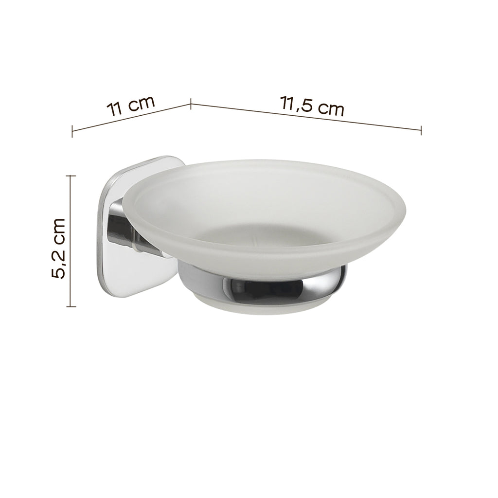 Portasapone in acciaio inox e cromall Teide di Gedy - Cromato