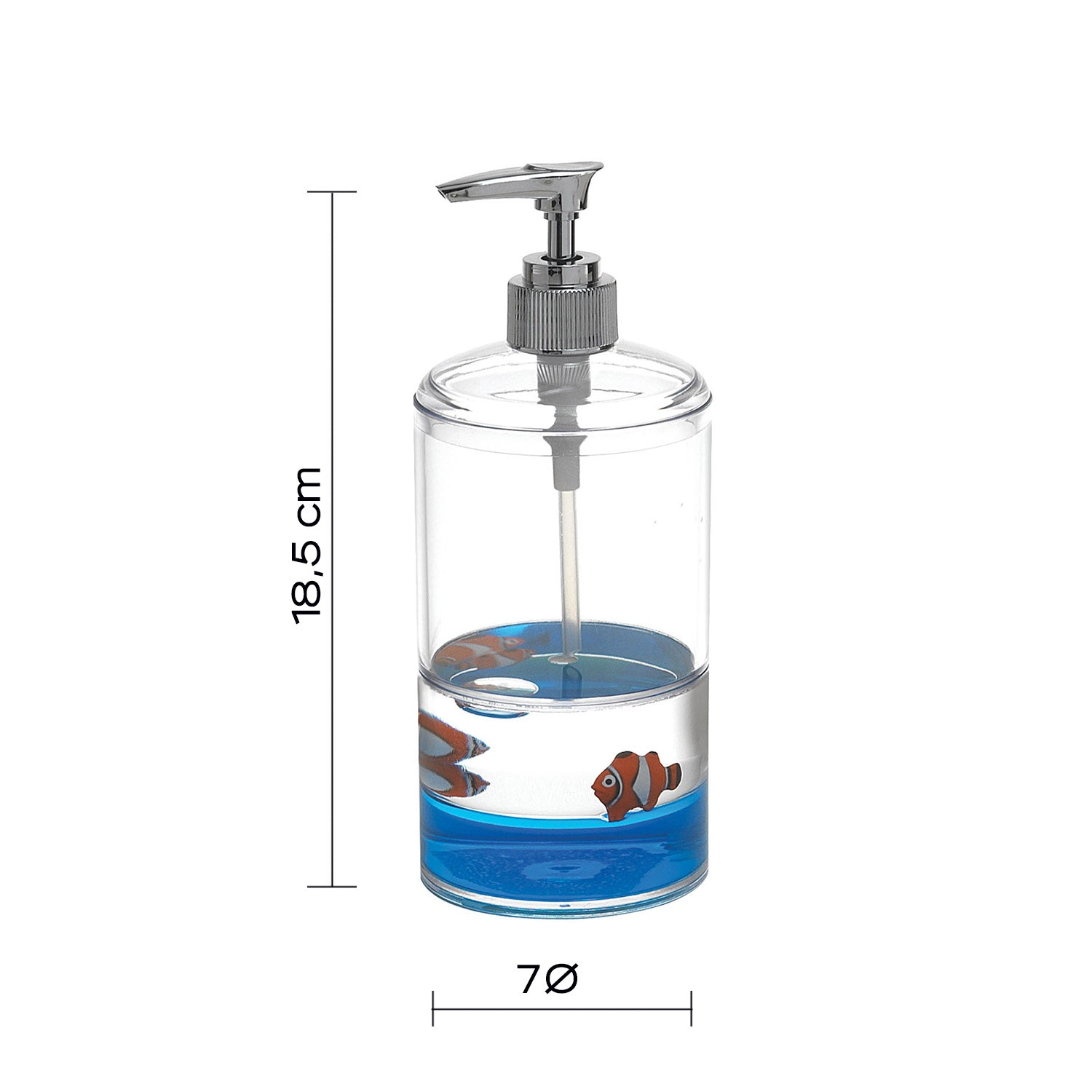 Dosasapone da appoggio con erogatore Gedy serie Pyxis - Bianco/Blu