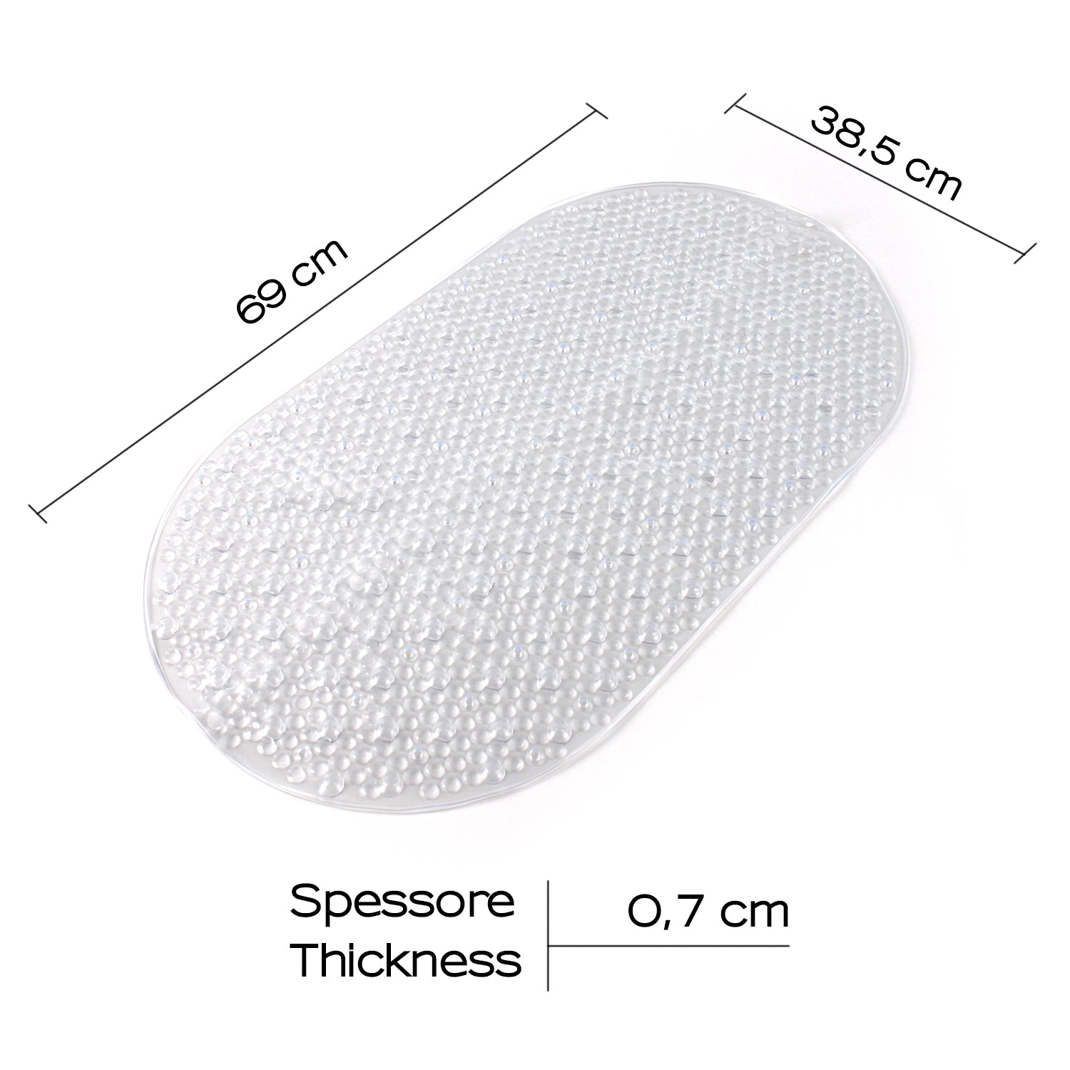 Tappeto antiscivolo vasca modello Solid di Gedy - Trasparente
