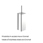 Scopino in Acciaio Inox con ciuffo in setole di Gedy serie Kansas - Cromato