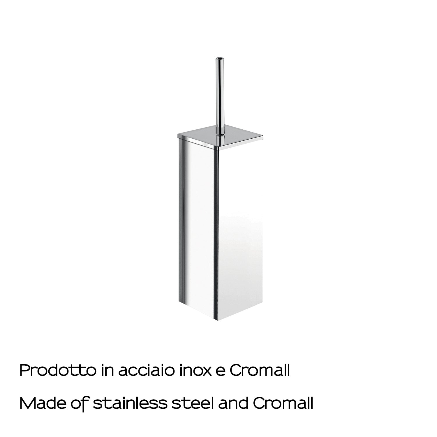 Scopino in Acciaio Inox con ciuffo in setole di Gedy serie Kansas - Cromato