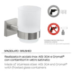 Portaspazzolini a muro Gedy serie Fuji - Spazzolato