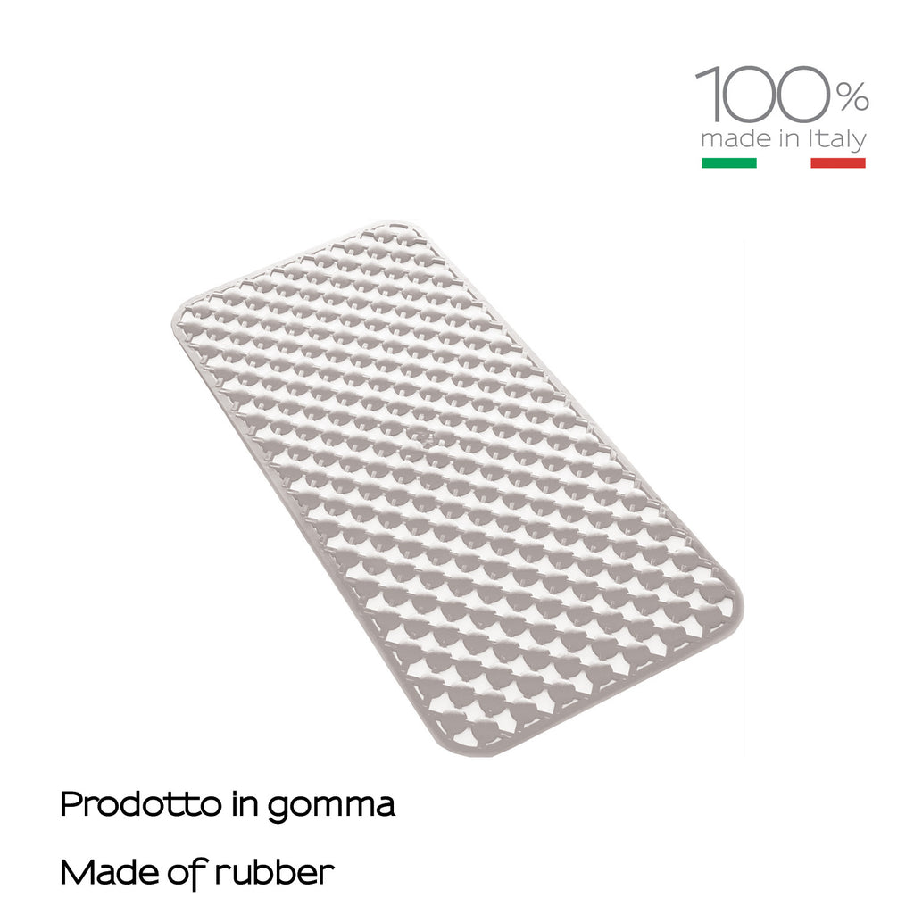 Tappeto antiscivolo vasca 36x71 in gomma modello Geo di Gedy - Bianco
