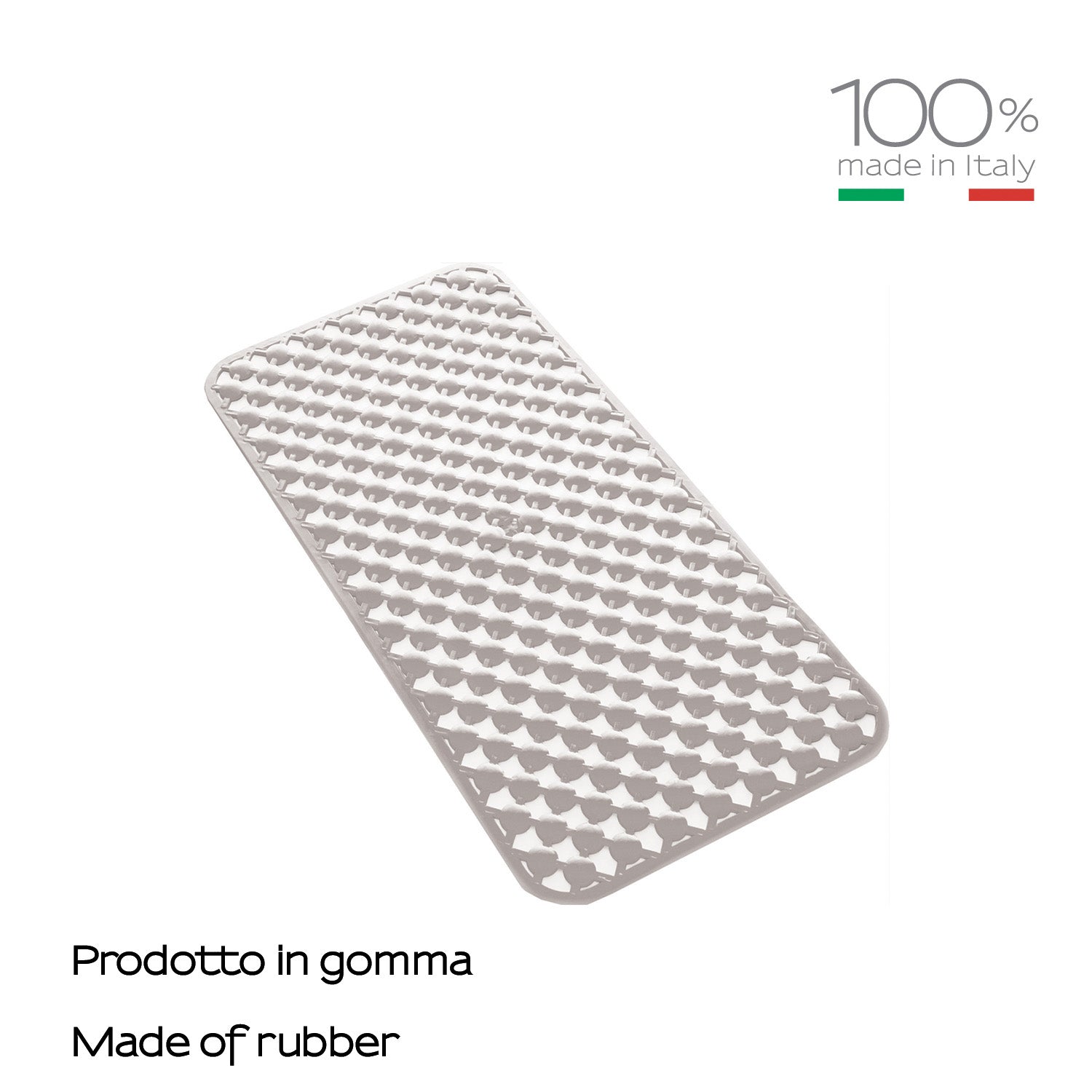 Tappeto antiscivolo vasca 36x71 in gomma modello Geo di Gedy - Bianco