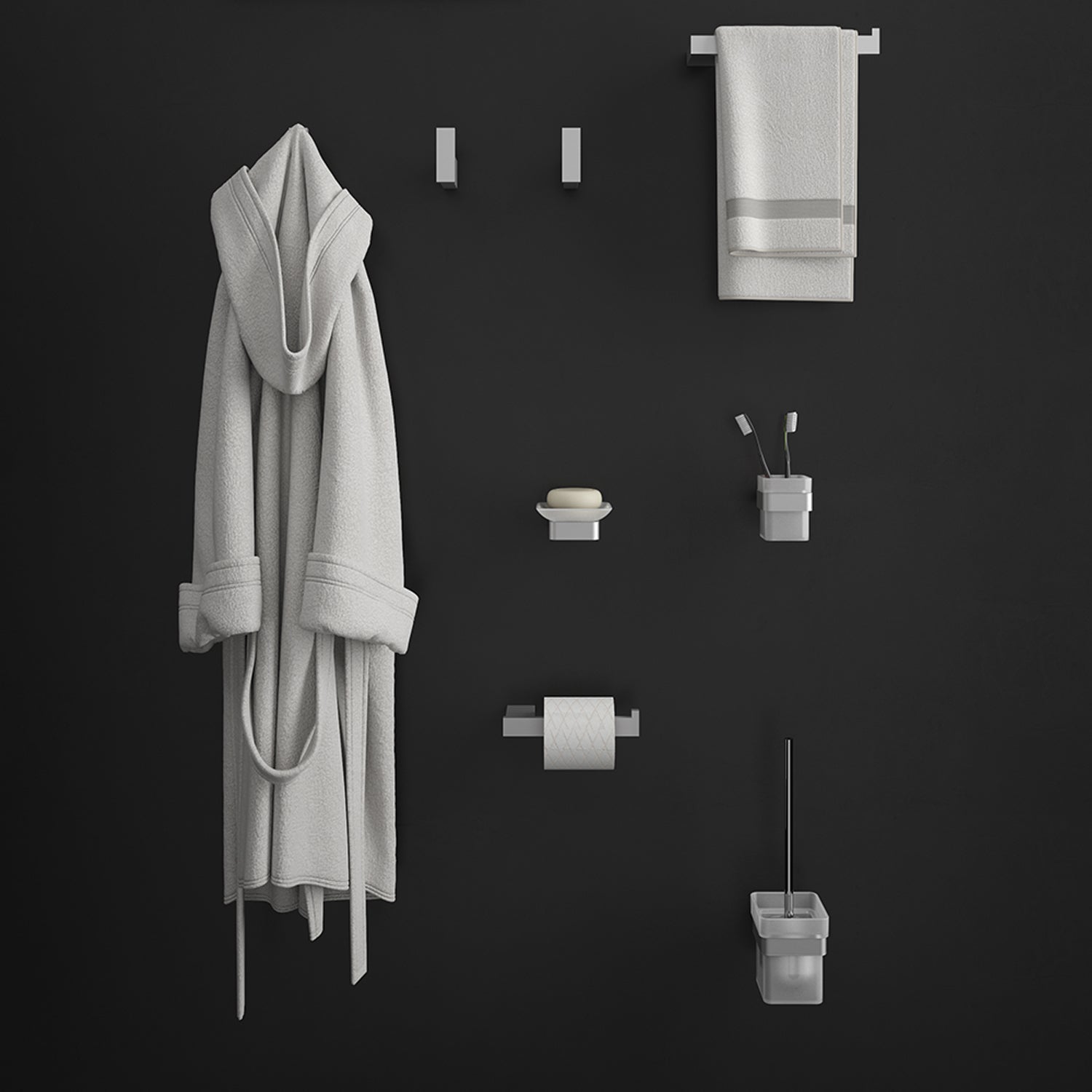 Portarotolo in Acciaio Inox AISI 304 e Cromall Maui di Gedy - Spazzolato