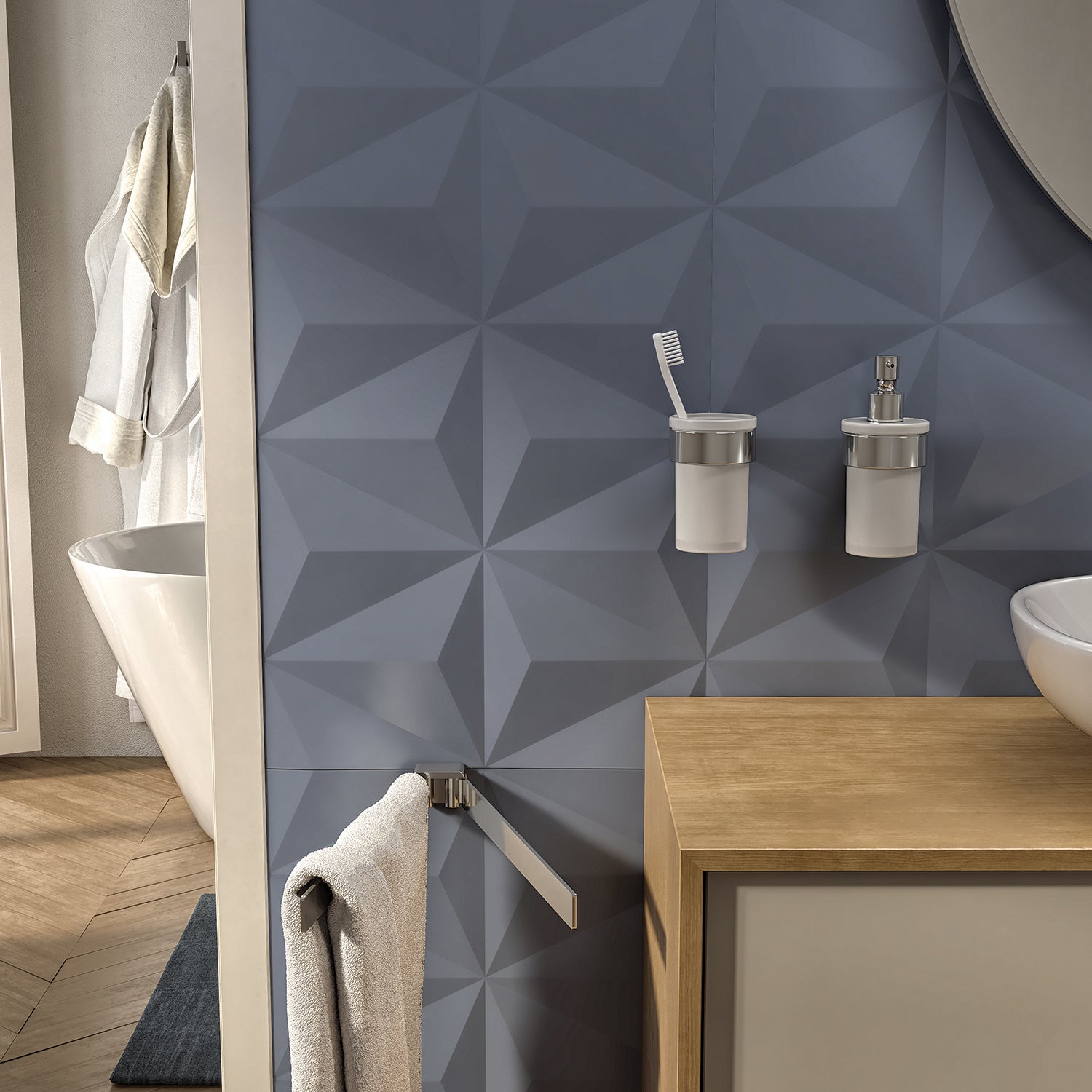 Portasalviette a snodo Gedy serie Pirenei - Cromato