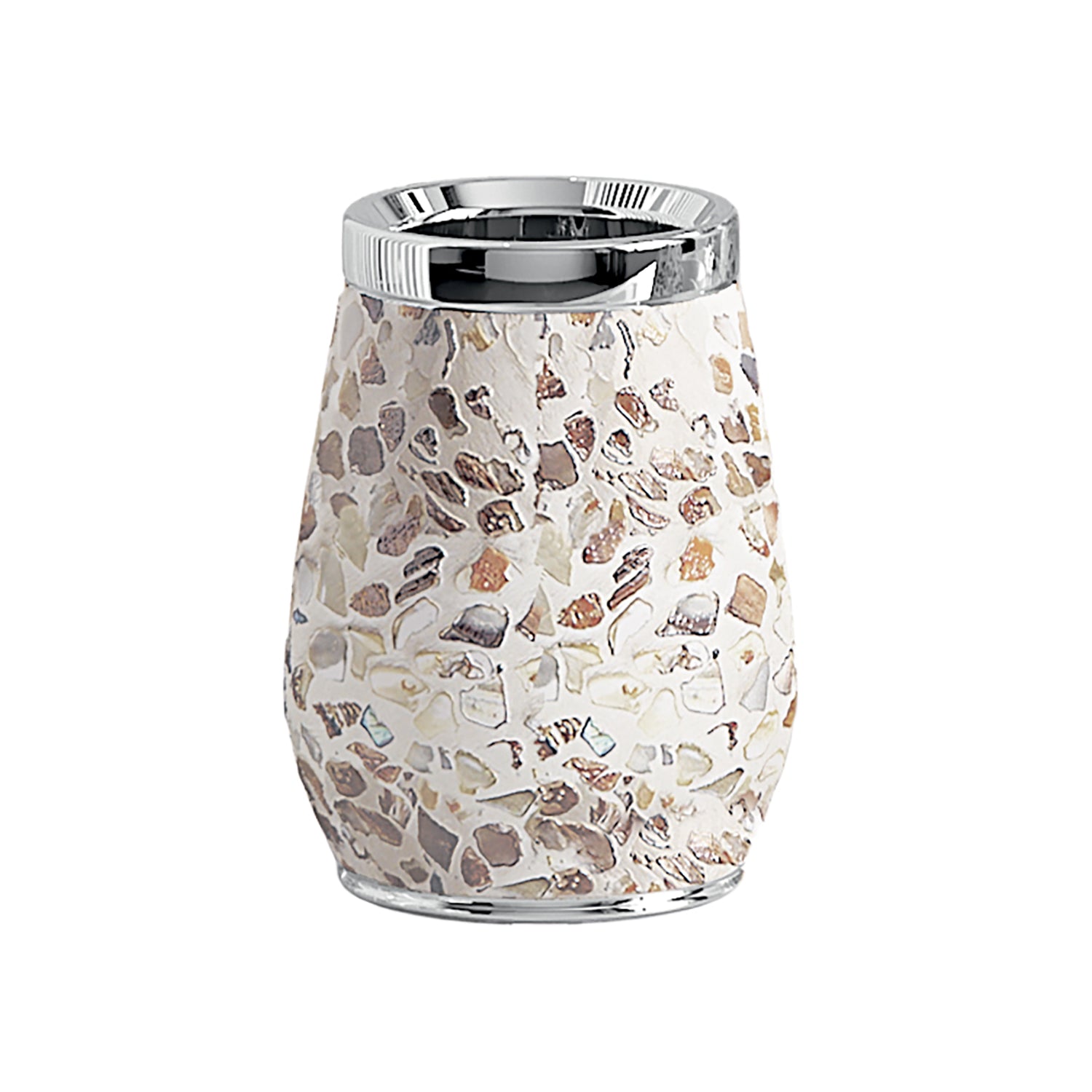 Portaspazzolini in ceramica e madreperla Gedy serie Marina - Crema