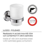 Portaspazzolini in Acciaio Inox AISI 304 Gedy serie Project - Lucido