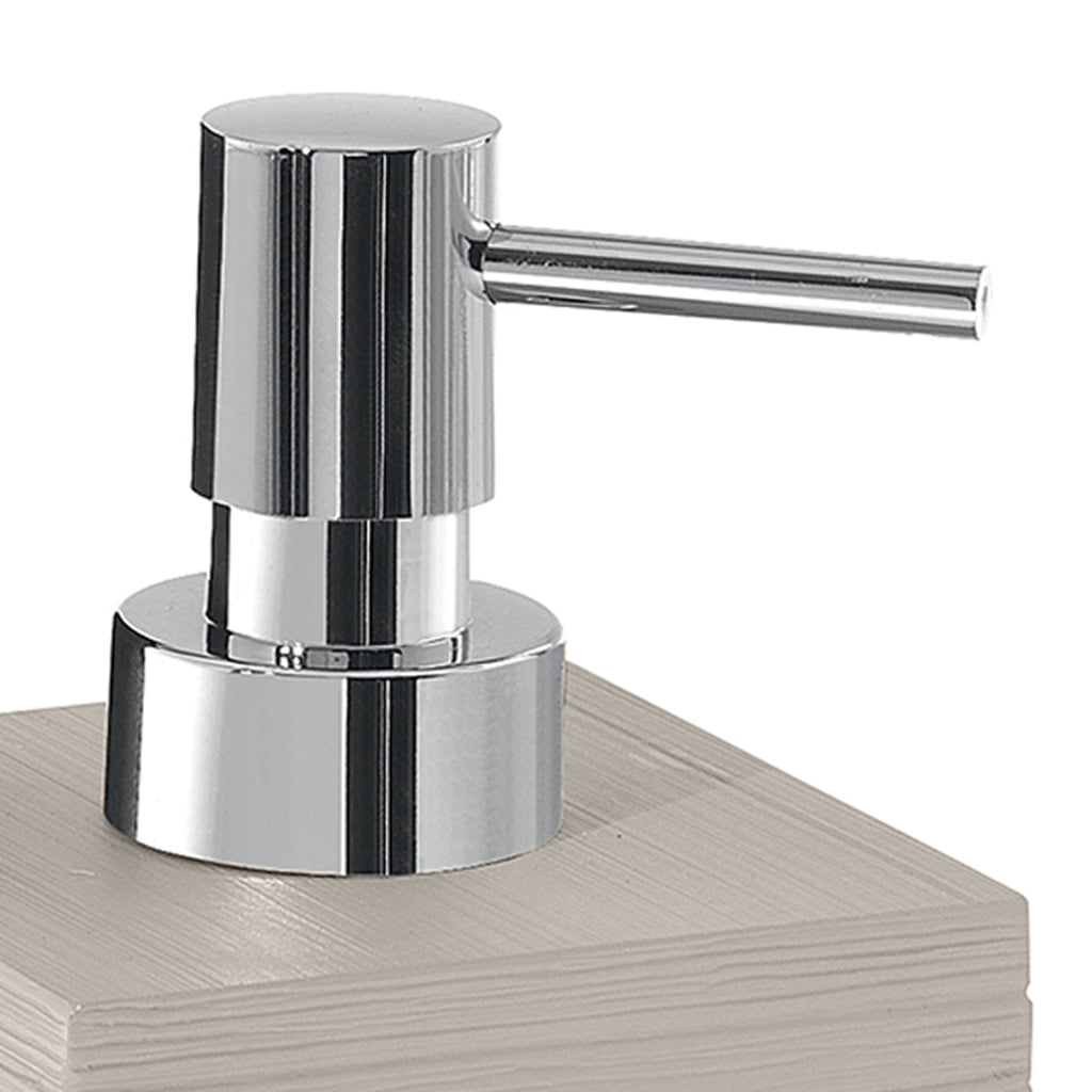 Dosasapone da appoggio con erogatore in plastica Gedy serie Quadrotto - Tortora Chiaro