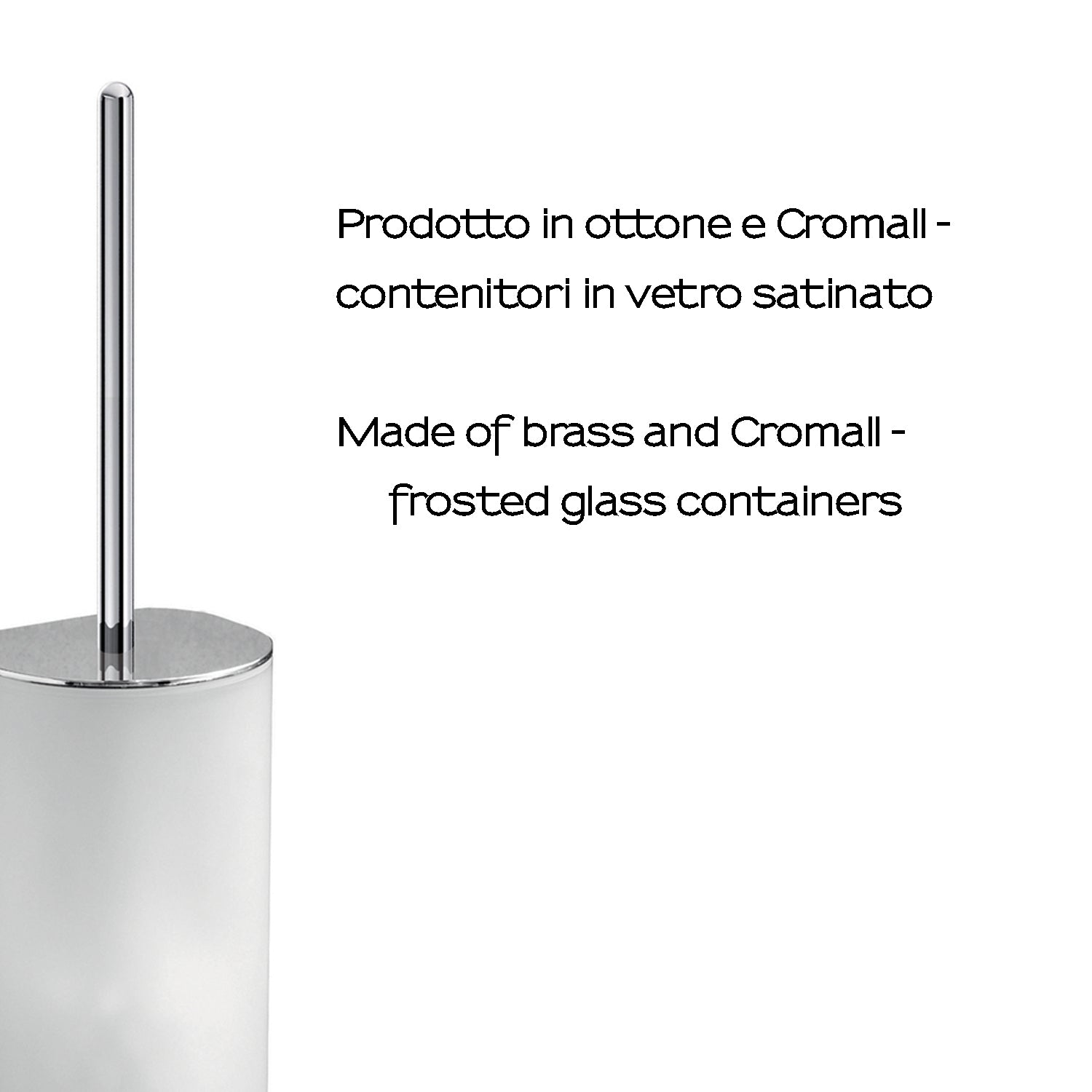 Scopino a parete con ciuffo in setole Kent di Gedy - Cromato