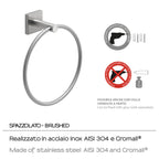 Portasalviette ad anello Fuji di Gedy - Spazzolato