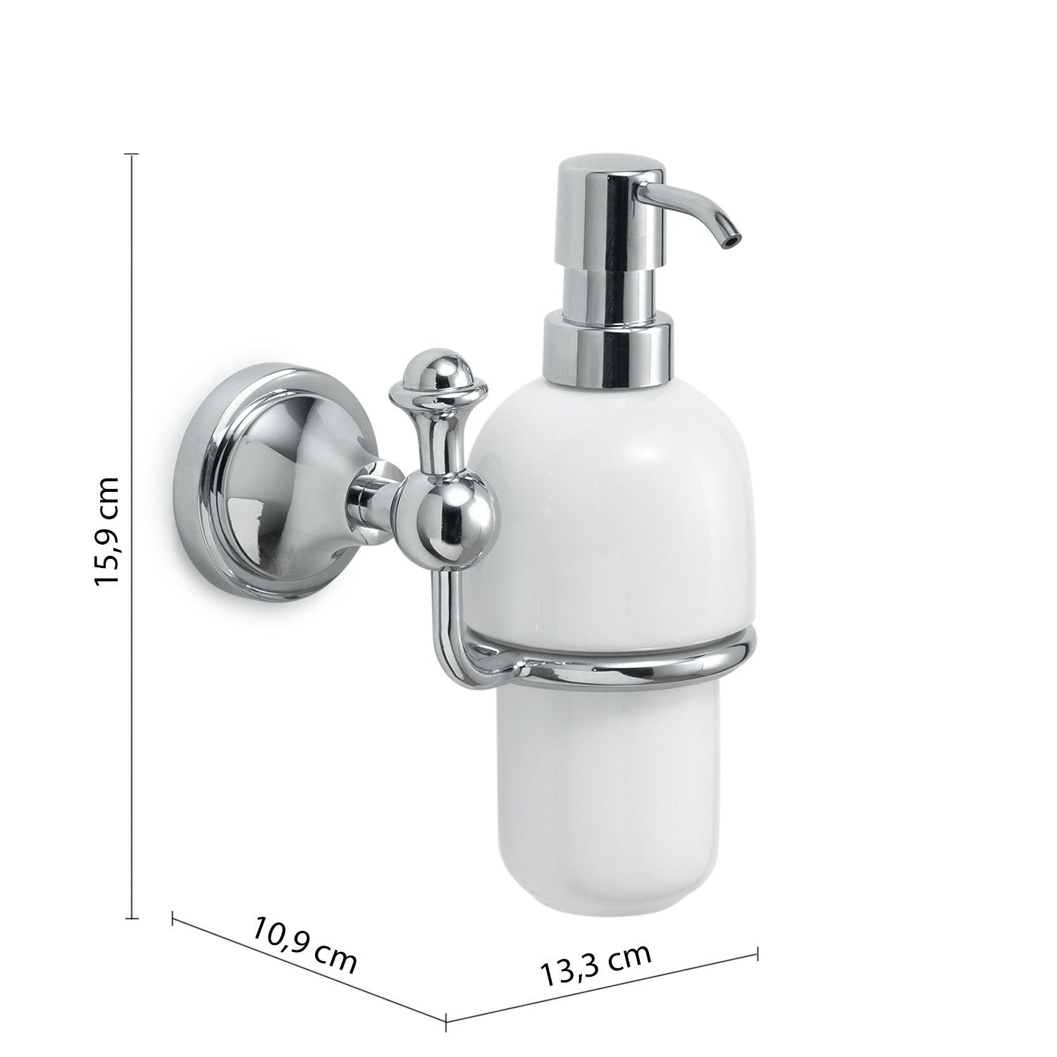 Dispenser sapone a parete con erogatore cromato Nevis di Gedy - Cromato