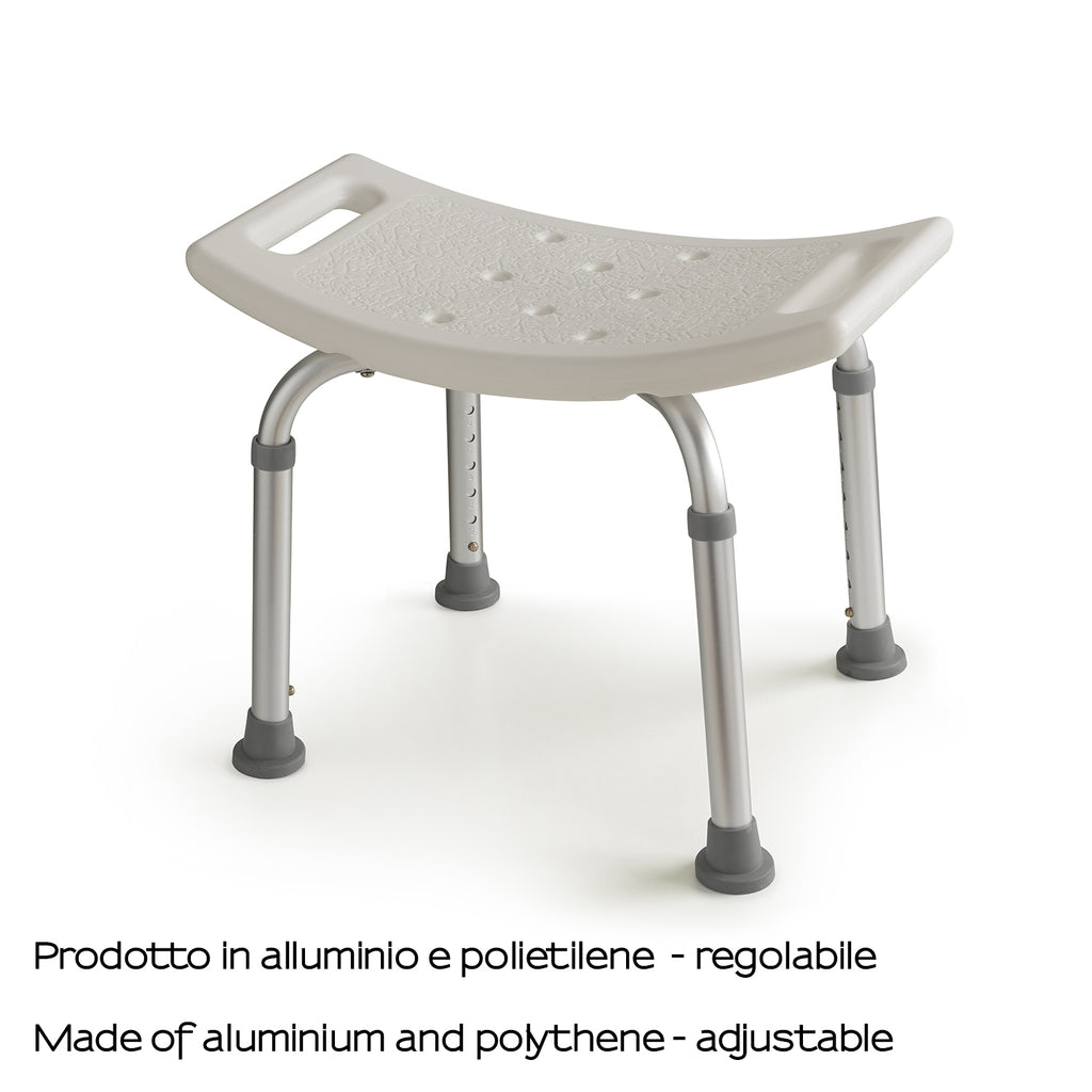 Sgabello regolabile Gedy modello Friend in Alluminio e Polietilene - Bianco