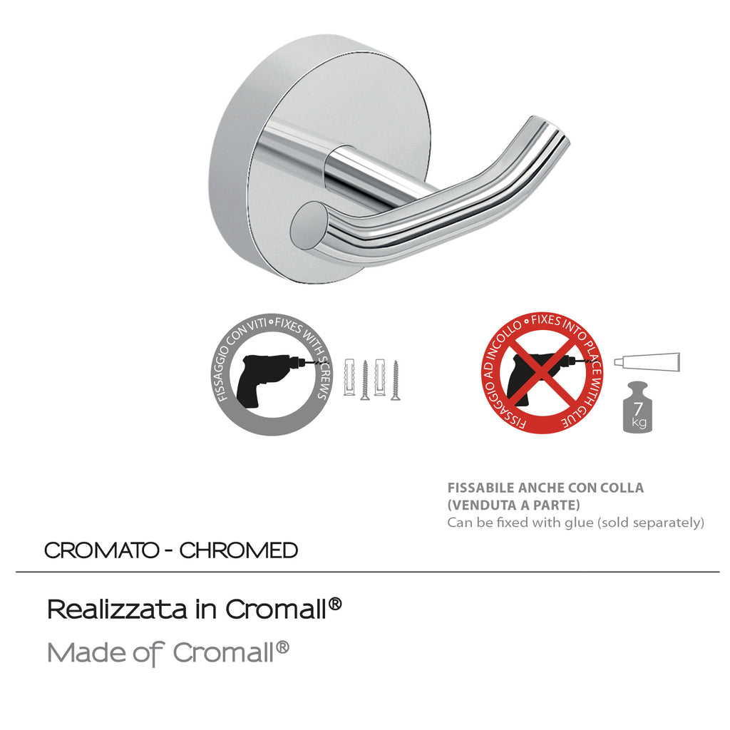 Appendiabiti a muro in Acciaio Inox Eros di Gedy - Cromato