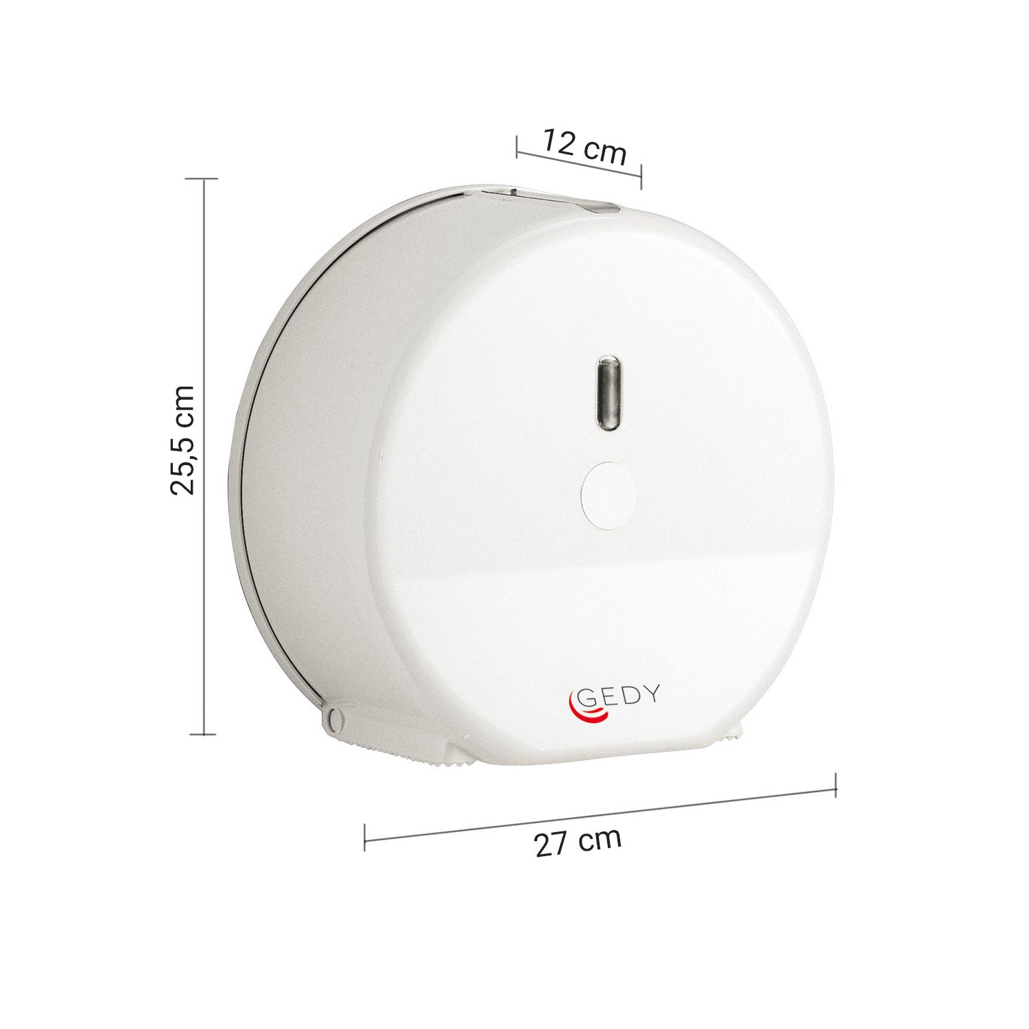 Distributore per rotoli di carta igienica di max 24.5 cm modello Jumbo Mini di Gedy - Bianco