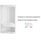 Portaoggetti angolare a 2 ripiani Junior di Gedy - Bianco