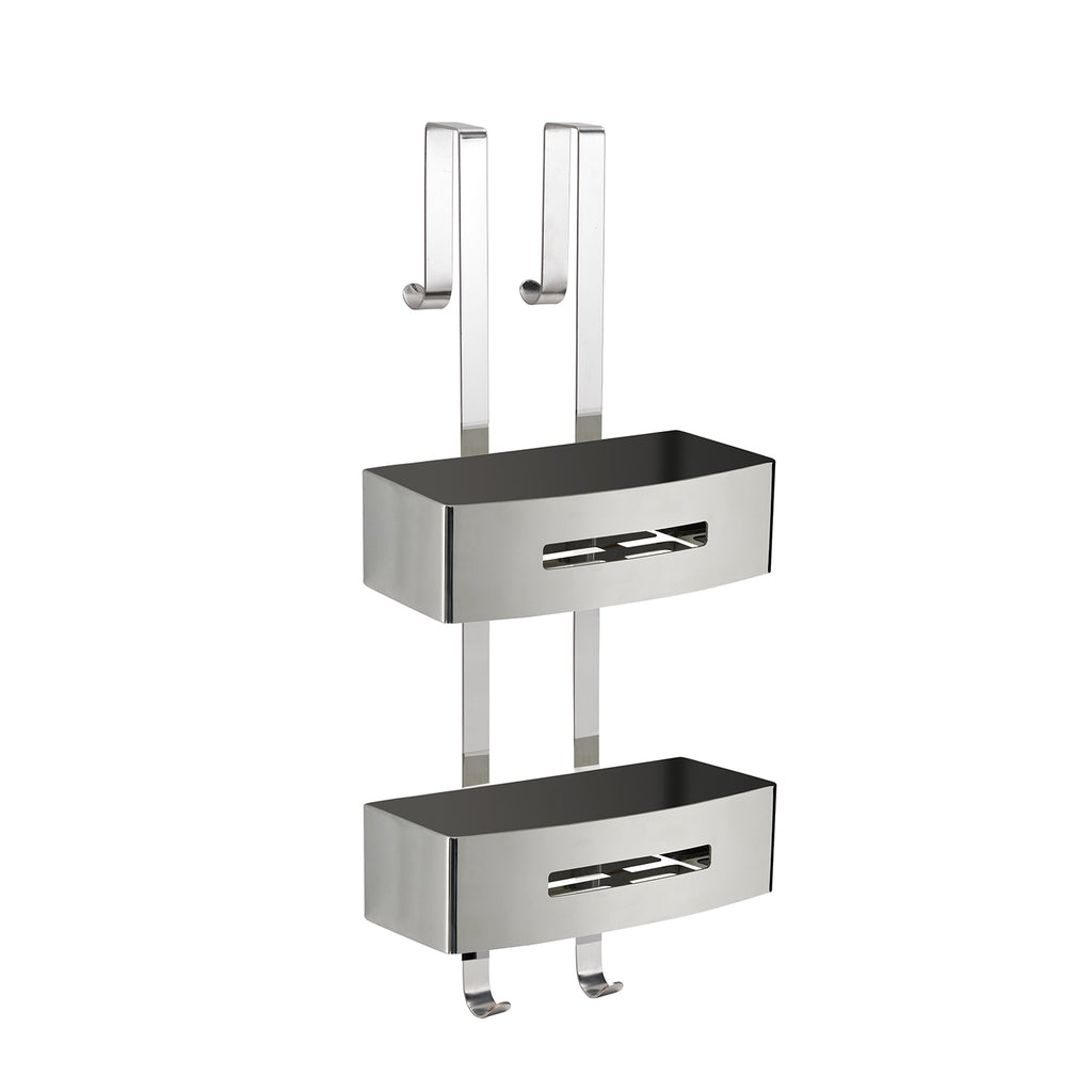 Portaoggetti doccia appendibile a 2 ripiani modello Poseidon di Gedy - Lucido