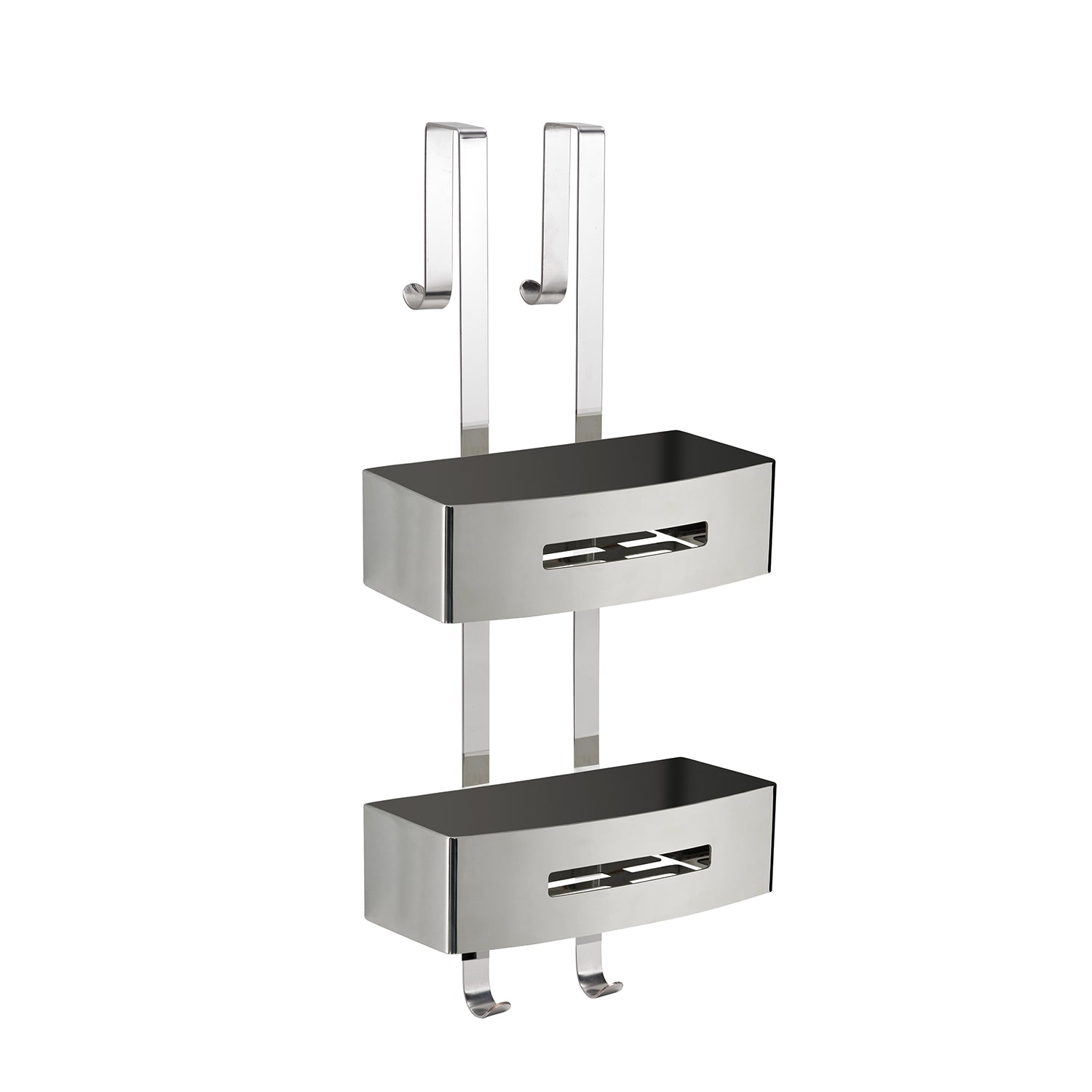 Portaoggetti doccia appendibile a 2 ripiani modello Poseidon di Gedy - Lucido