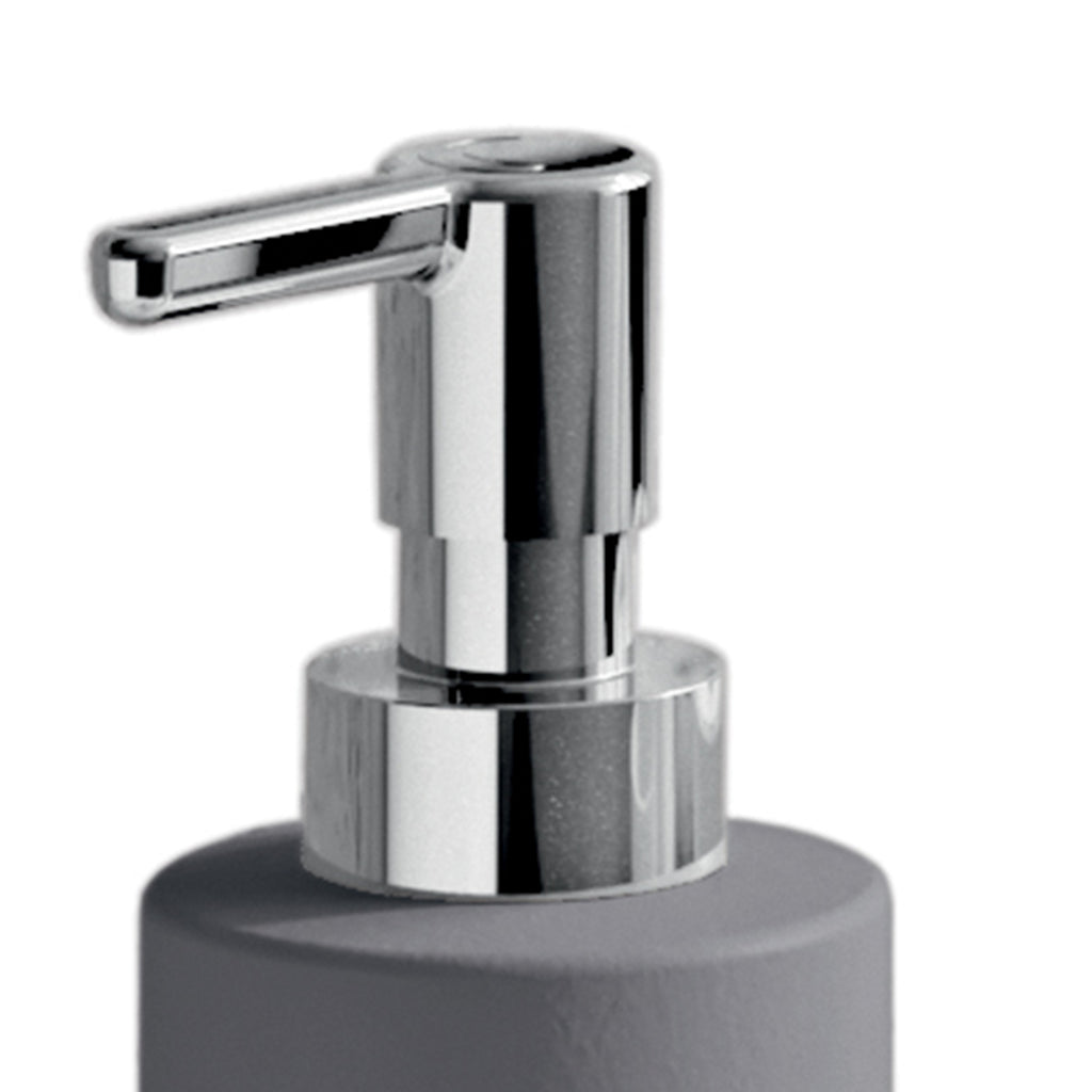 Dispenser sapone in ceramica con erogatore cromato Gedy serie New Mizar - Grigio