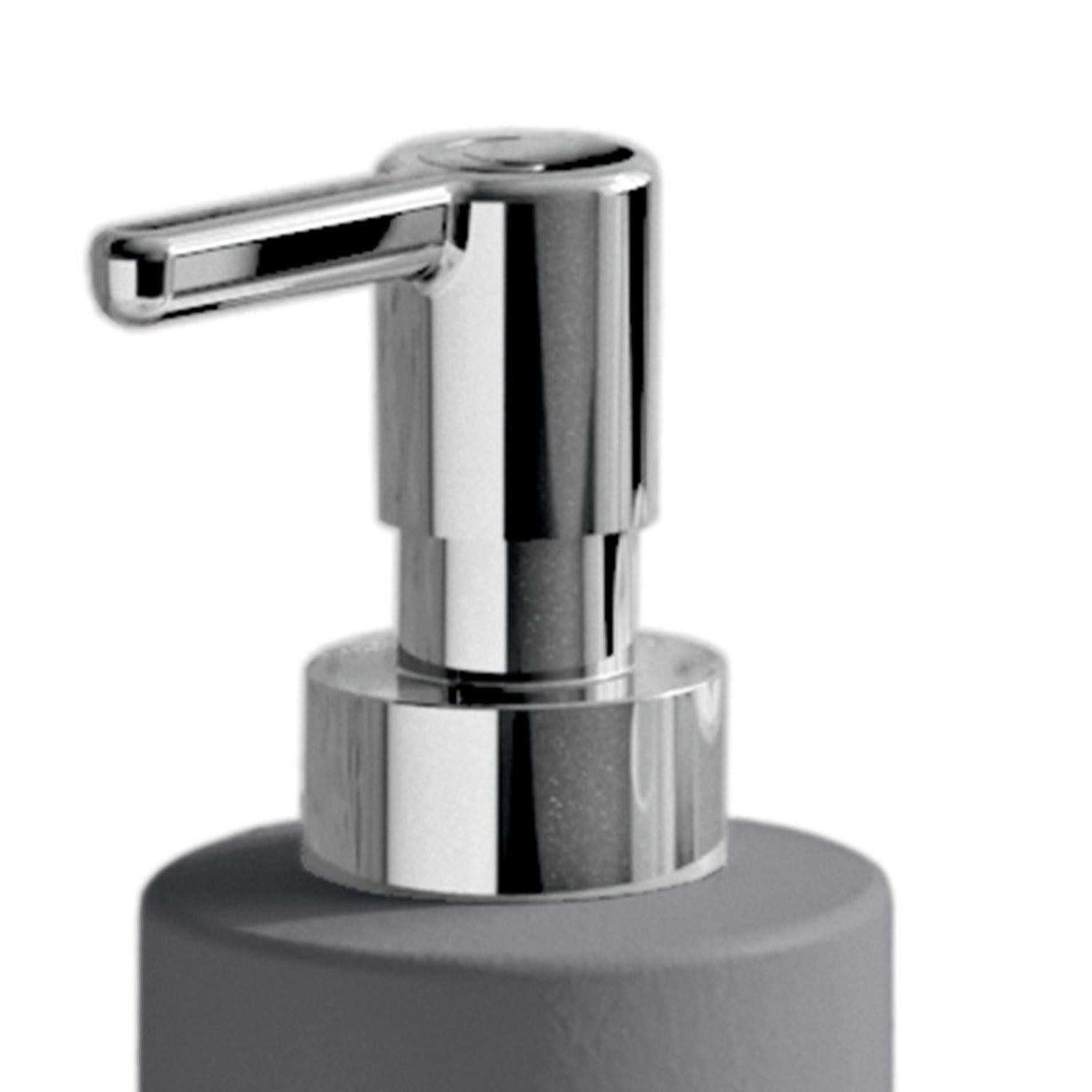 Dispenser sapone in ceramica con erogatore cromato Gedy serie New Mizar - Grigio