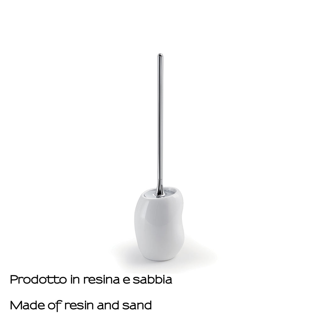 Scopino da appoggio con ciuffo in setole Gedy serie Iside - Bianco Lucido