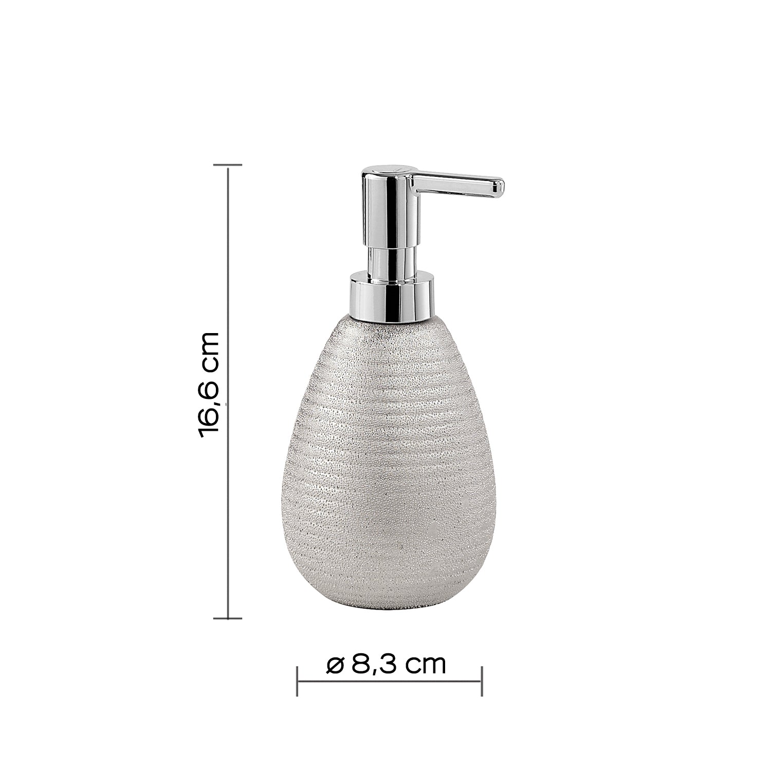 Dispenser sapone da appoggio in ceramica con erogatore Gedy modello Astrid - Argento