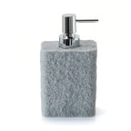 Dispenser sapone da appoggio con erogatore in plastica cromata Gedy modello Aries - Grigio