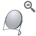 Specchio ingranditore da tavolo su base in acciaio modello Akira colore grigio opaco