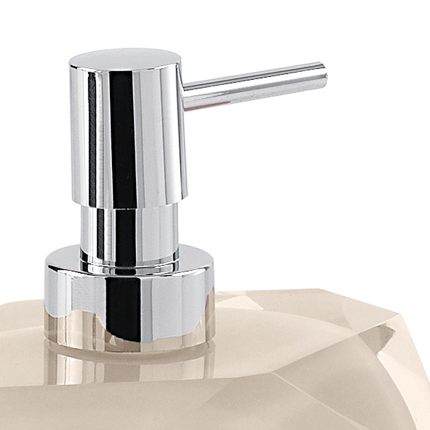 Dosasapone con erogatore in plastica cromata Gedy serie Chanelle - Tortora Chiaro