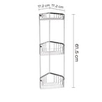 Portaoggetti doccia angolare a 3 ripiani modello Augustus di Gedy - Cromato