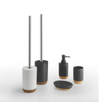 Portasapone in ceramica e sughero Gedy serie Ilary - Bianco